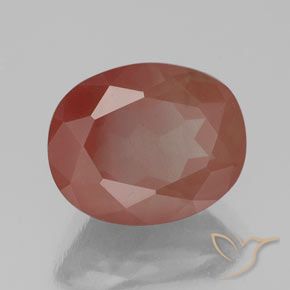 3.26 ct Red Andesine Labradorite Stone, Natural Andesine Labradorite in Oval Facet Shape for Sale
