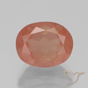 2.8ct Oval Facet Orange Andesine Labradorite from Congo, Dimension 10.2 x 8.2mm, Natural diffused Gemstone, Transparent/Translucent Clarity, 1 piece Andesine Labradorite in Reddish Orange Color, Mohs Hardness of 6 - 6.5, Photo A