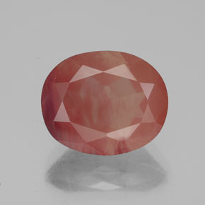 3.45 ct Red Andesine Labradorite Gemstone, Andesine Labradorite Gem in Oval Facet Shape for Sale.