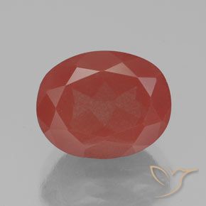 3.05ct Natural Medium Red Andesine Labradorite, Oval, Transparent/Translucent