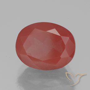 3.05 ct Red Andesine Labradorite Stone, Natural Andesine Labradorite in Oval Facet Shape for Sale