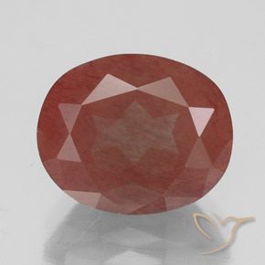 Medium Red Andesin Labradorit Edelstein - 4.1ct Oval facettiert (ID: 335772)