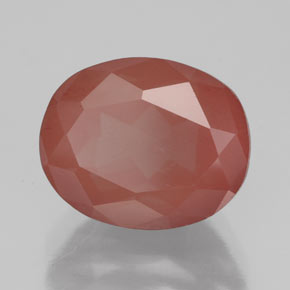 4.07 ct Red Andesine Labradorite Stone, Natural Andesine Labradorite in Oval Facet Shape for Sale