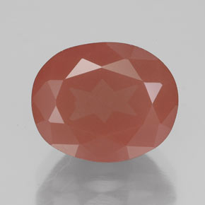 4.03 ct Red Andesine Labradorite Gemstone, Andesine Labradorite Gem in Oval Facet Shape for Sale.