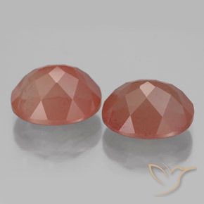 Andesine Labradorite Gemstones in 11 x 9 mm (calibrated) Size for Sale, Andesine Labradorite Stones in Pale Reddish Orange Color