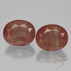 7.59ctw Natural Blood Red Andesine Labradorite, Oval, Transparent/Translucent