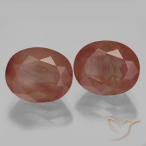 7.59 ctw Red Andesine Labradorite Stones, Natural Andesine Labradorite in Oval Facet Shape for Sale
