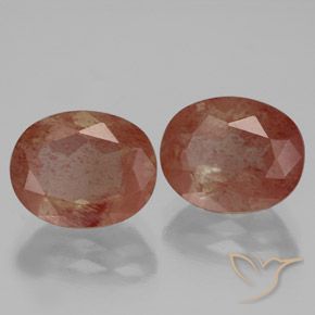 5.32 ctw Red Andesine Labradorite Stones, Natural Andesine Labradorite in Oval Facet Shape for Sale