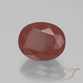 2.87 ct Red Andesine Labradorite Stone, Natural Andesine Labradorite in Oval Facet Shape for Sale