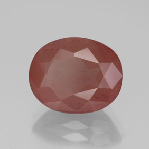 3.35 ct Red Andesine Labradorite Stone, Natural Andesine Labradorite in Oval Facet Shape for Sale