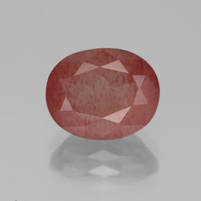 2.86 ct Red Andesine Labradorite Gemstone, Andesine Labradorite Gem in Oval Facet Shape for Sale.