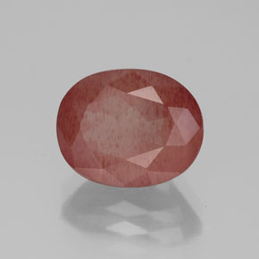 2.86 ct Red Andesine Labradorite Stone, Natural Andesine Labradorite in Oval Facet Shape for Sale