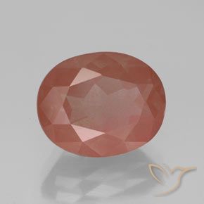3.65 ct Red Andesine Labradorite Stone, Natural Andesine Labradorite in Oval Facet Shape for Sale