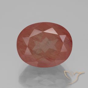 Labradorite andésine rouge de 3,94 ct, coupe ovale de 11,1 x 9 mm du Congo, Photo A