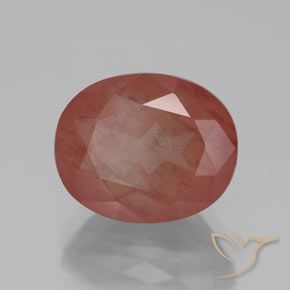 3.94 ct Red Andesine Labradorite Stone, Natural Andesine Labradorite in Oval Facet Shape for Sale
