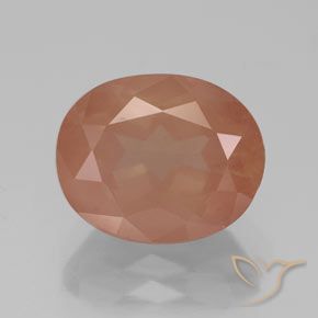 3.75ct Natural Reddish Orange Andesine Labradorite, Oval, Transparent/Translucent
