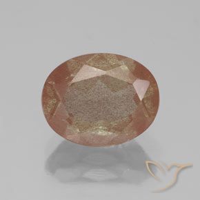 2.61ct Oval Warm Orange Andesine Labradorite from Congo, Dimension 10.1 x 8mm, Natural diffused Gemstone, Transparent/Translucent Clarity, 1pc Oval Facet Andesine Labradorite, Mohs Hardness of 6 - 6.5, Photo A