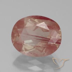 3.36 ct Red Andesine Labradorite Stone, Natural Andesine Labradorite in Oval Facet Shape for Sale