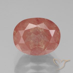 3.07ct Natural Pale Reddish Orange Andesine Labradorite, Oval, Transparent/Translucent