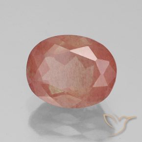 2.90 ct Red Andesine Labradorite Stone, Natural Andesine Labradorite in Oval Facet Shape for Sale