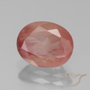 2.57 ct Red Andesine Labradorite Stone, Natural Andesine Labradorite in Oval Facet Shape for Sale