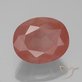3.85 ct Red Andesine Labradorite Stone, Natural Andesine Labradorite in Oval Facet Shape for Sale
