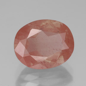 3.36 ct Red Andesine Labradorite Stone, Natural Andesine Labradorite in Oval Facet Shape for Sale