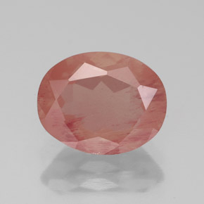 2.57 ct Red Andesine Labradorite Gemstone, Andesine Labradorite Gem in Oval Facet Shape for Sale.