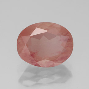 2.57 ct Red Andesine Labradorite Stone, Natural Andesine Labradorite in Oval Facet Shape for Sale