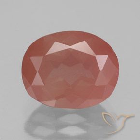 3.44ct Natural Pale Reddish Orange Andesine Labradorite, Oval, Transparent/Translucent