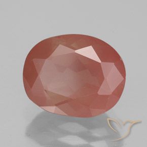 3.44 ct Red Andesine Labradorite Stone, Natural Andesine Labradorite in Oval Facet Shape for Sale