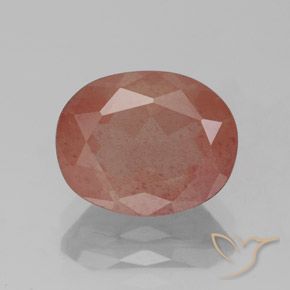 Andesina Labradorite 10,3 x 8,2mm rosso Ovale sfaccettato dal Congo, peso di 2,69 ct, gemma naturale Diffuso in purezza Transparent/Translucent, 1 pezzo Andesina Labradorite - Colore: Arancio rossastro pallido, durezza Mohs di 6 - 6,5, Photo A