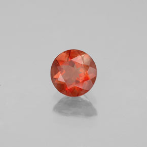 0.62 ct Orange Andesine Labradorite Stone, Natural Andesine Labradorite in Round Facet Shape for Sale