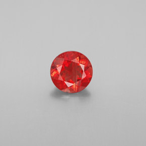 0.87 ct Orange Andesine Labradorite Gemstone, Andesine Labradorite Gem in Round Facet Shape for Sale.