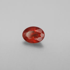 0.66 ct Orange Andesine Labradorite Stone, Natural Andesine Labradorite in Oval Facet Shape for Sale