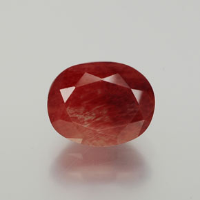 2.88 ct Red Andesine Labradorite Gemstone, Andesine Labradorite Gem in Oval Facet Shape for Sale.