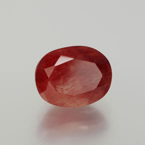 2.88 ct Red Andesine Labradorite Stone, Natural Andesine Labradorite in Oval Facet Shape for Sale