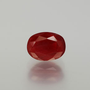 1.63 ct Red Andesine Labradorite Gemstone, Andesine Labradorite Gem in Oval Facet Shape for Sale.
