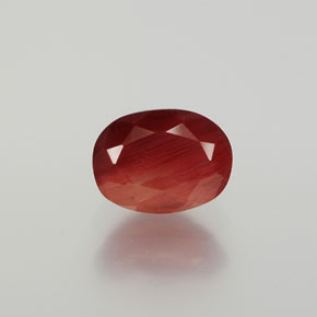 1.47 ct Red Andesine Labradorite Gemstone, Andesine Labradorite Gem in Oval Facet Shape for Sale.