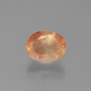 2.00 ct Orange Andesine Labradorite Gemstone, Andesine Labradorite Gem in Oval Facet Shape for Sale.