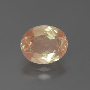 Medium Peach Andesina Labradorite Gem - 2.2ct Ovale sfaccettato (ID: 375930)