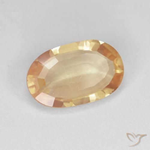 2.23 ct Orange Andesine Labradorite Stone, Natural Andesine Labradorite in Oval Facet Shape for Sale