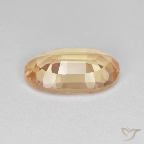 Andesine Labradorite Gemstone in 11.4 x 7.2 mm Size for Sale, Andesine Labradorite Stone in Cantaloupe Orange Color