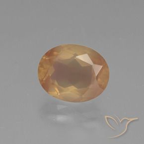 2.97 ct Golden Andesine Labradorite Stone, Natural Andesine Labradorite in Oval Facet Shape for Sale