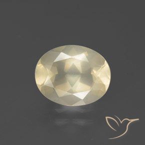 2.58ct Oval Facet Golden Andesine Labradorite from Congo, Dimension 10.3 x 8.3mm, Transparent Clarity, Natural diffused gemstone, 1pc Andesine Labradorite in Cream Color, Mohs Hardness of 6 - 6.5, Photo A