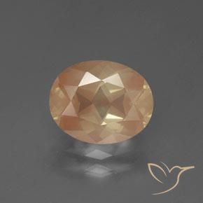 2.45ct Natural Medium Peach Andesine Labradorite, Oval, Transparent