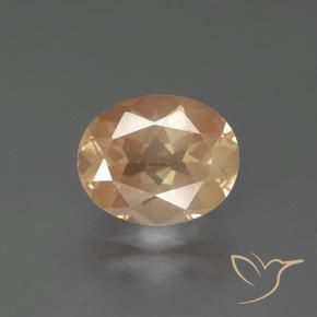 10.2 x 8.3mm Oval Golden Andesine Labradorite from Congo, Weight of 2.73ct, Natural diffused Gemstone in Transparent Clarity, 1pc Oval Facet Andesine Labradorite - Color: Orange-golden, Mohs Hardness of 6 - 6.5, Photo A