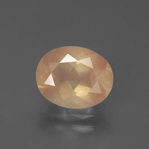 2.61 ct Orange Andesine Labradorite Gemstone, Andesine Labradorite Gem in Oval Facet Shape for Sale.