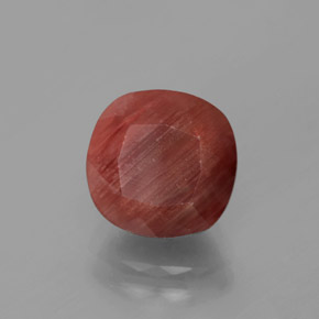 3.12 ct Red Andesine Labradorite Stone, Natural Andesine Labradorite in Cushion-Cut Shape for Sale