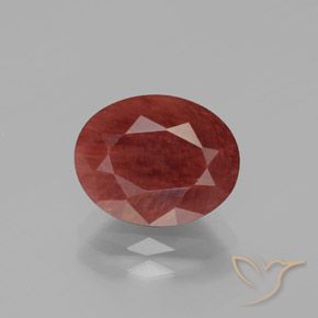 2.62ct Oval Facet Red Andesine Labradorite from Congo, Dimension 10.3 x 8.2mm, Natural diffused Gemstone, Translucent Clarity, 1 piece Andesine Labradorite in Sangria Red Color, Mohs Hardness of 6 - 6.5, Photo A